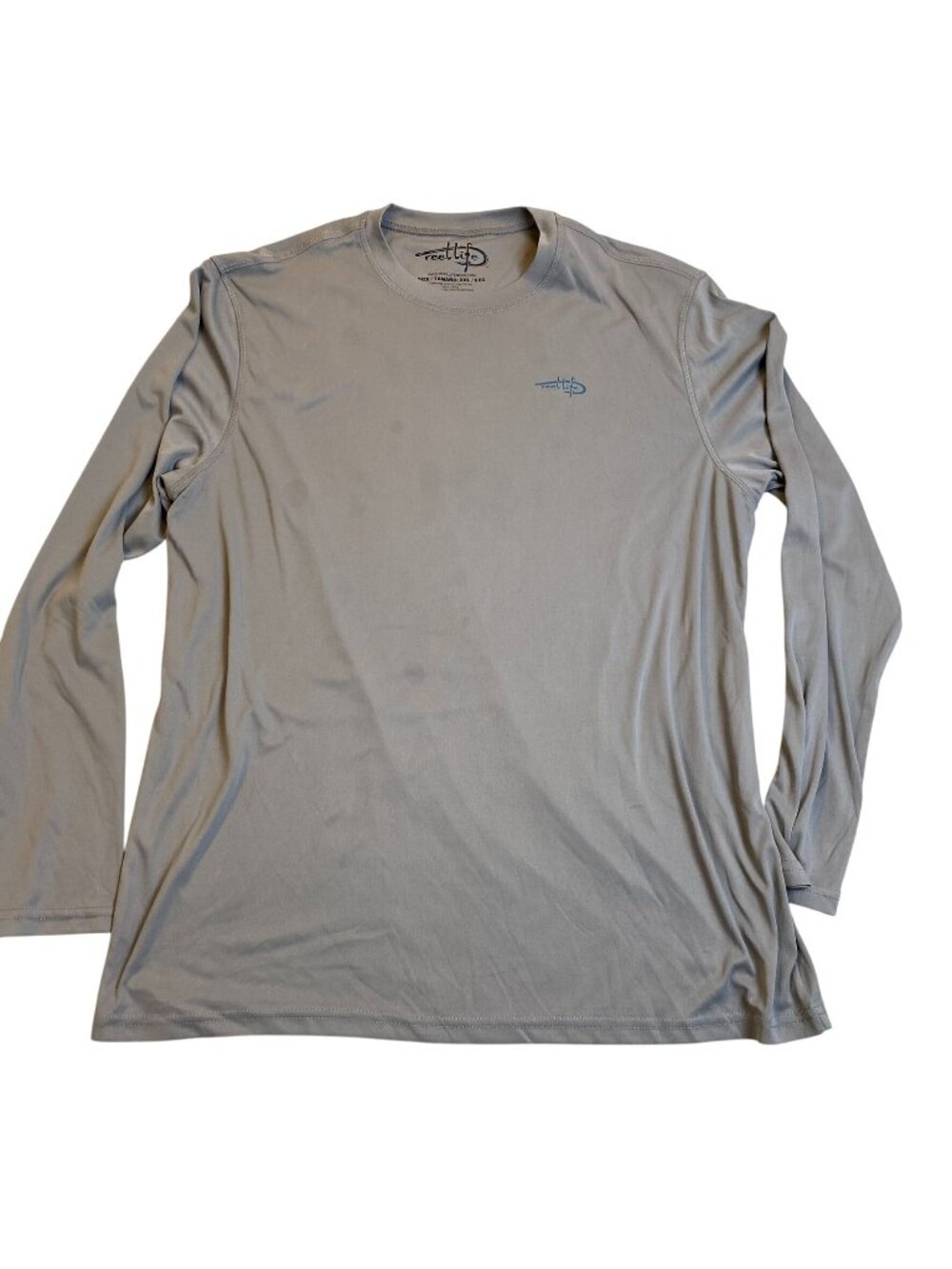 Reel Life Performance T-Shirt Mens XXL Gray Crewneck Long Sleeve Graphic Tee